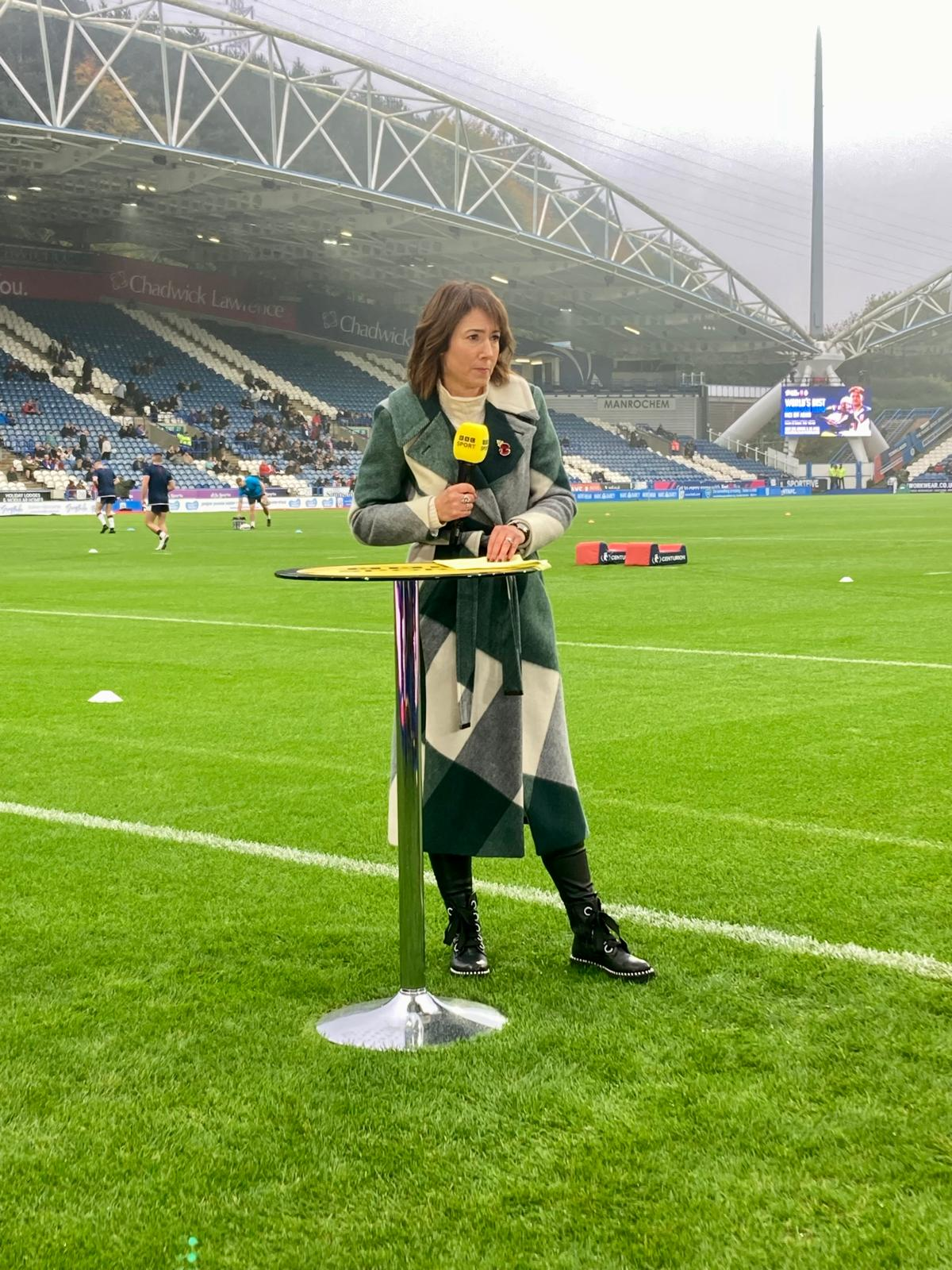 Reporting from stadium