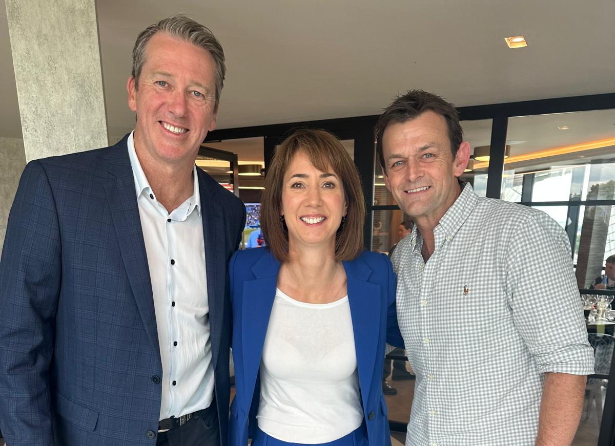 Tanya with colleagues at hospitality venue