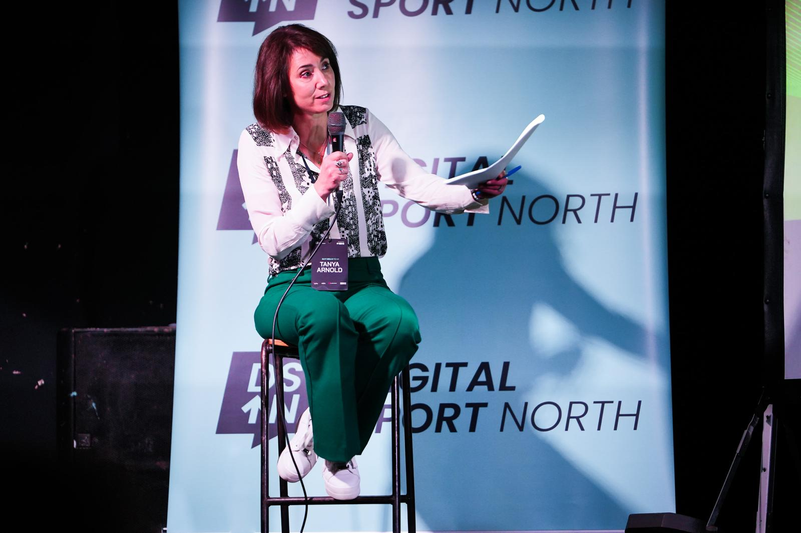 Tanya Arnold presenting at Digital Sport North